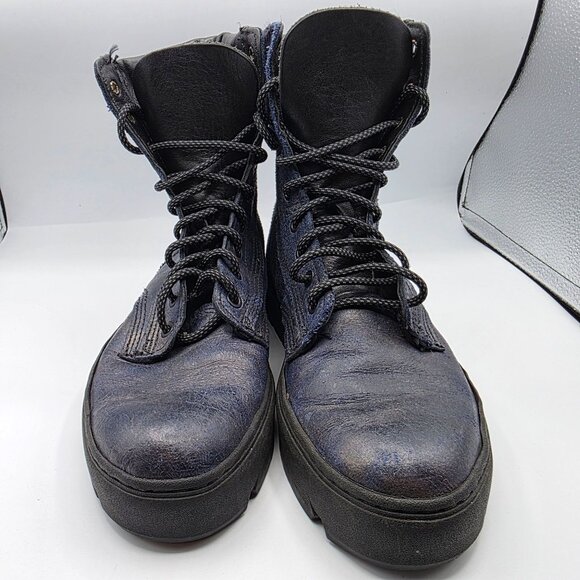 Wolverine 1000 Mile Mens Size 8 Blue Leather Lace Up Boots Casual Vibram Soles - Picture 13 of 14